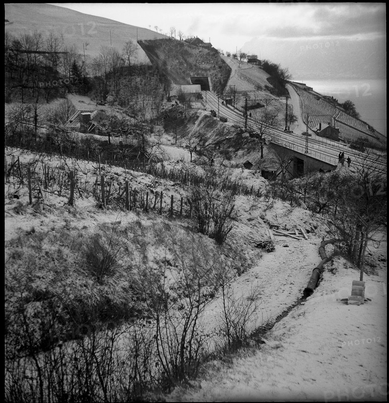 Landslide after heavy rainfall in La Cornallaz; 1950