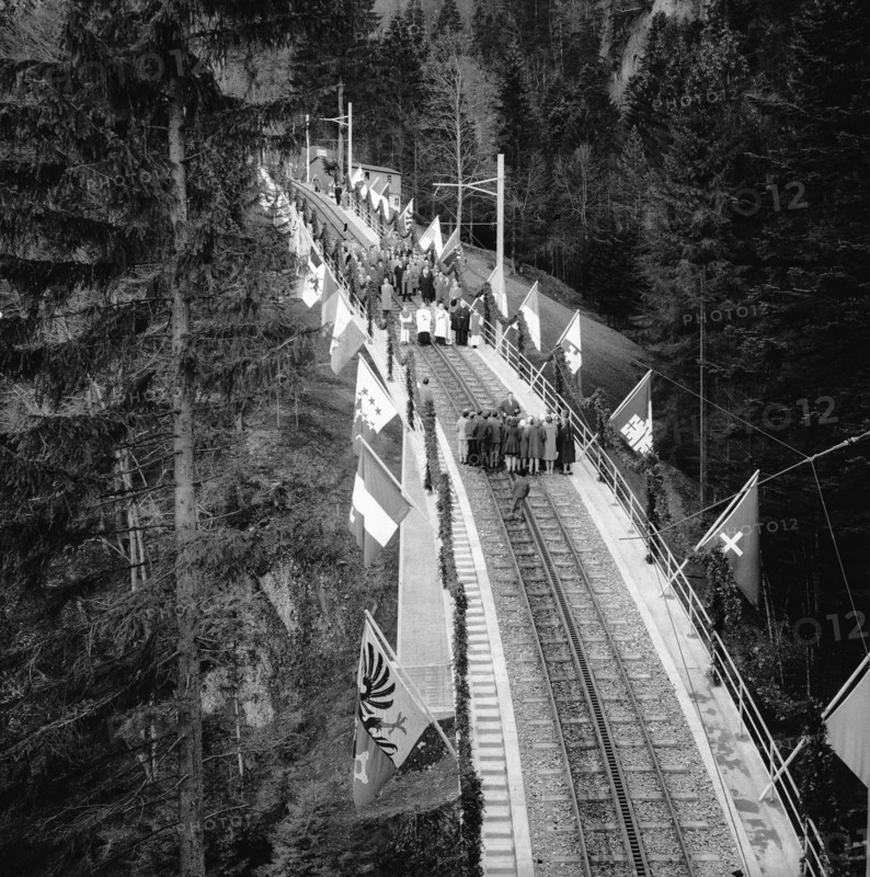 Inauguration of the Schnurtobel Bridge of the VitznauRigi Railway, 1958