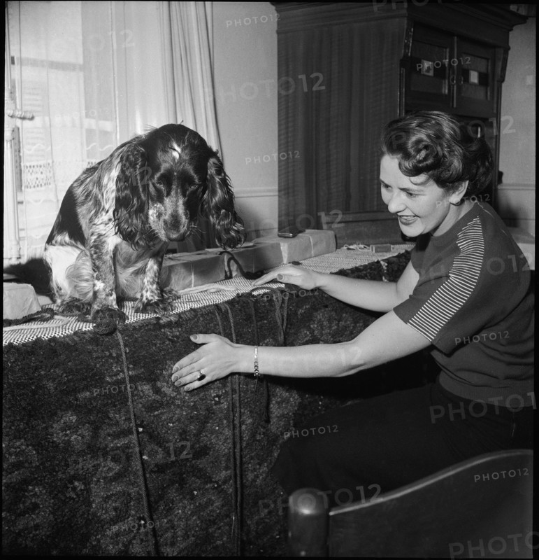 Production of a Smyrna carpet, 1951