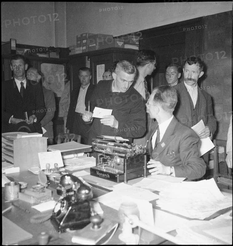 WWII: Rural Aid; Men registering, 1942