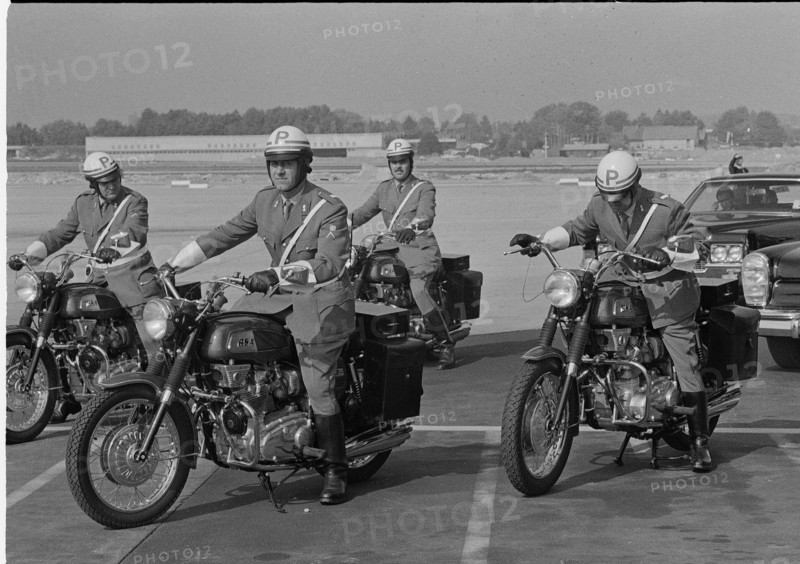 Police escort for Emperor Hirohito of Japan, GenevaCointrin 1971