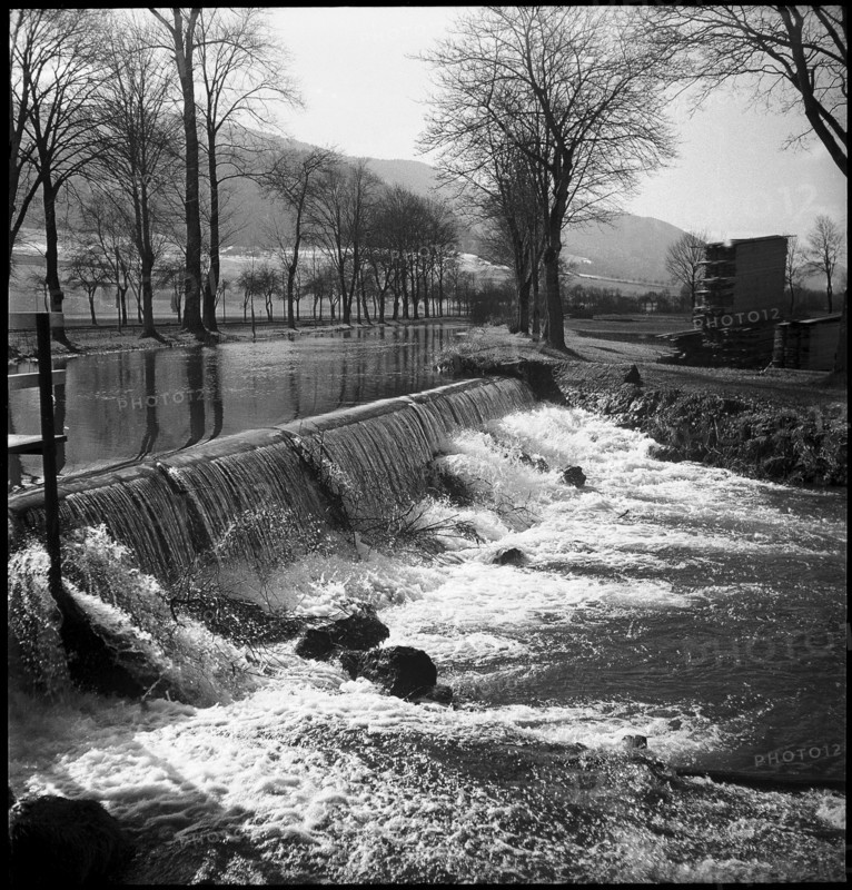 Val de Travers, the river L' Areuse near Môtiers; 1950