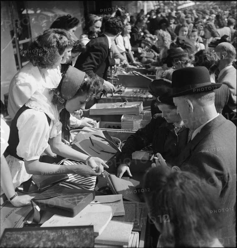 Sales stand at the Braderie in La ChauxdeFonds 1946