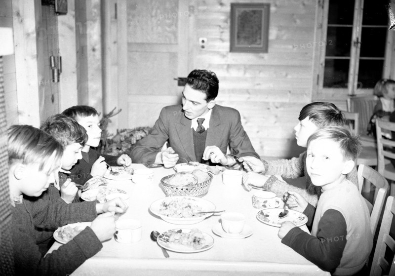At the dining table, Pestalozzi Children's Village Trogen 1946