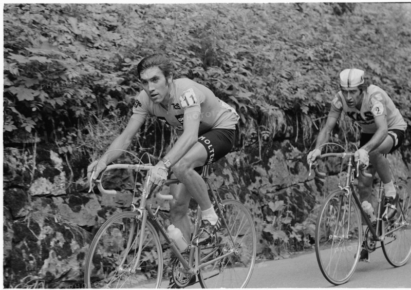 Tour de Suisse 1974: Overall winner Eddy Merckx ahead of Lazcano