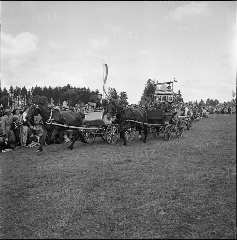 53rd MarchéConcours Saignelégier, chariot race, 1956