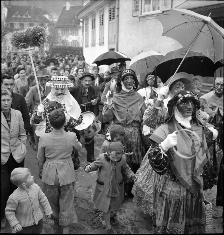Carnival parade in Schwyz, 1950