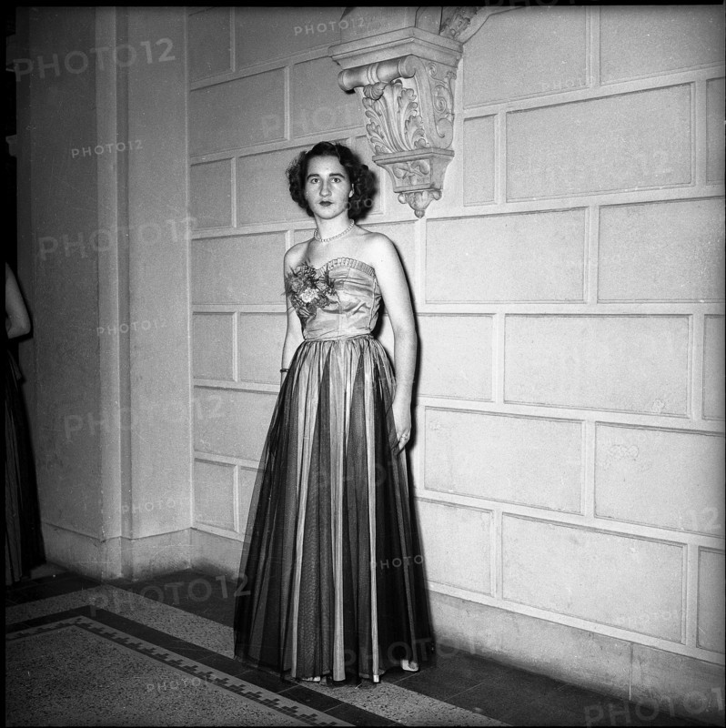 Woman in evening dress, Polyball 1952