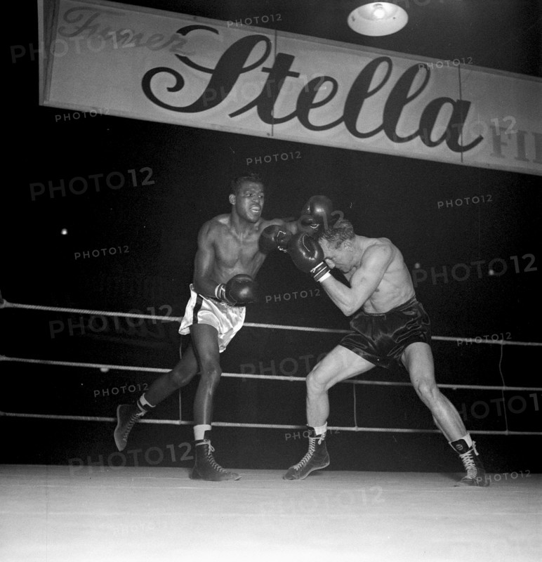 FSB president Droz and Sugar Ray Robinson, Geneva 1950