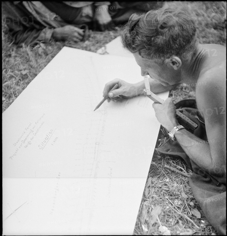 WW 2: land improvement by Lake of Neuchatel, 1944.