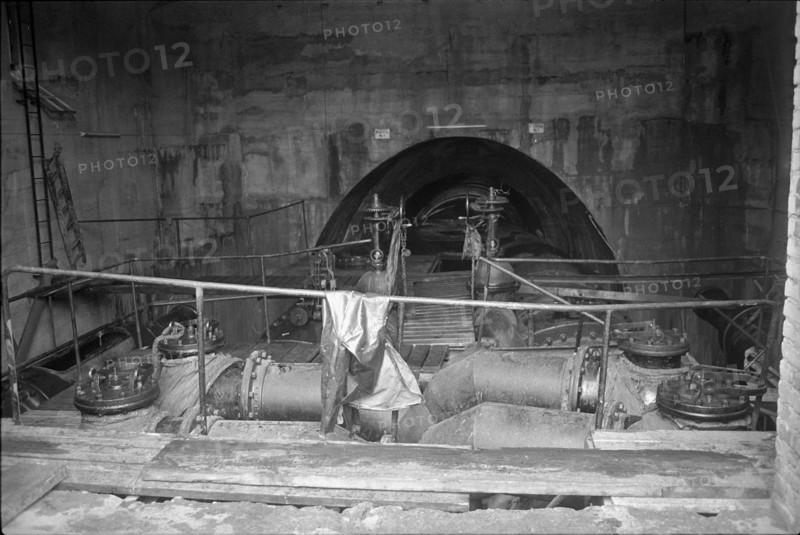 Burst pipe, Wäggital power station 1970.