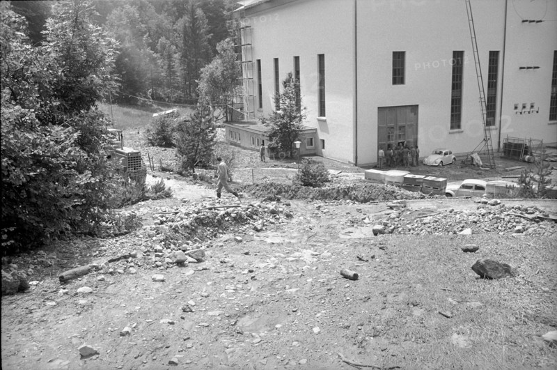 Burst pipe, Wäggital power station 1970.