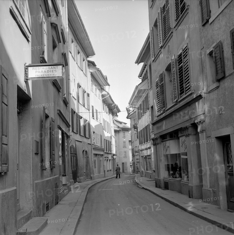 Baden; Mittlere Gasse und Restaurant Paradies; 1965.