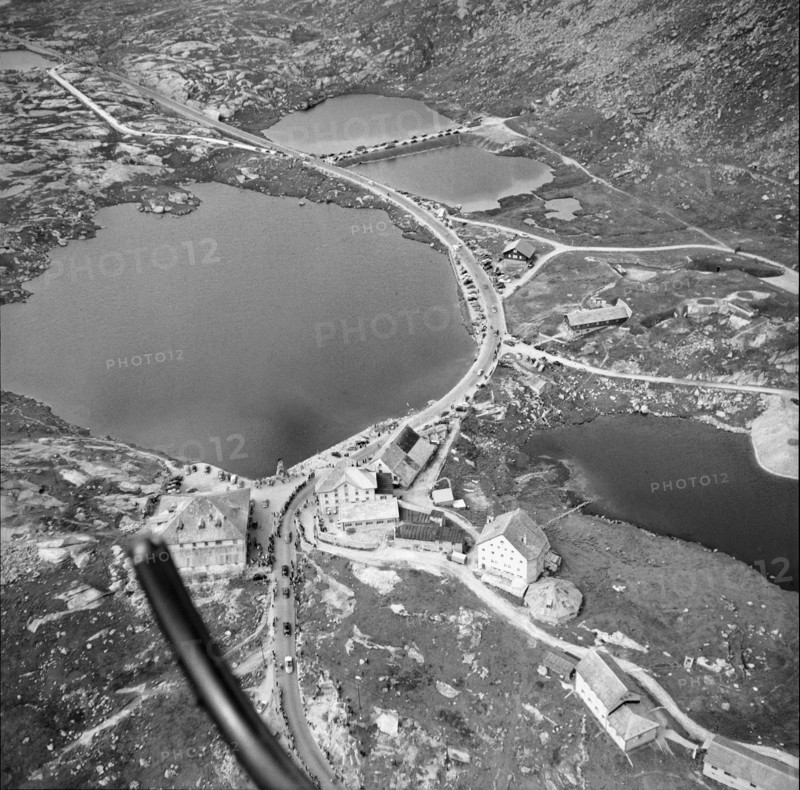 Lake Ritom at the highest point of Gotthard pass; 1954.