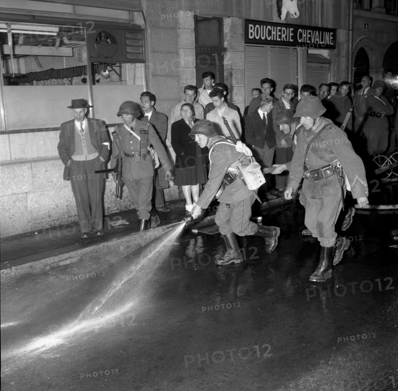 Civil defence training in Neuchâtel, 1959.