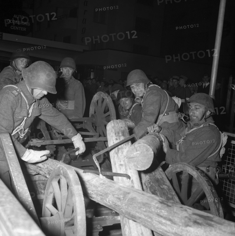 Combined civil defence training in Winterthur, 1962.