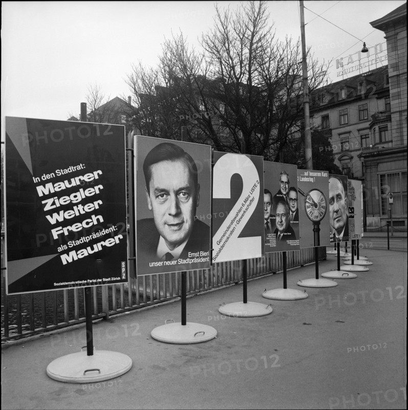 Posters announcing election of mayor, 1966.
