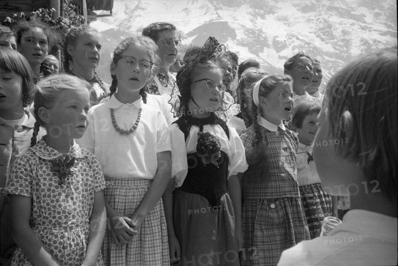 Festivities at opening of a new part of the Schilthornbahn, 1965.