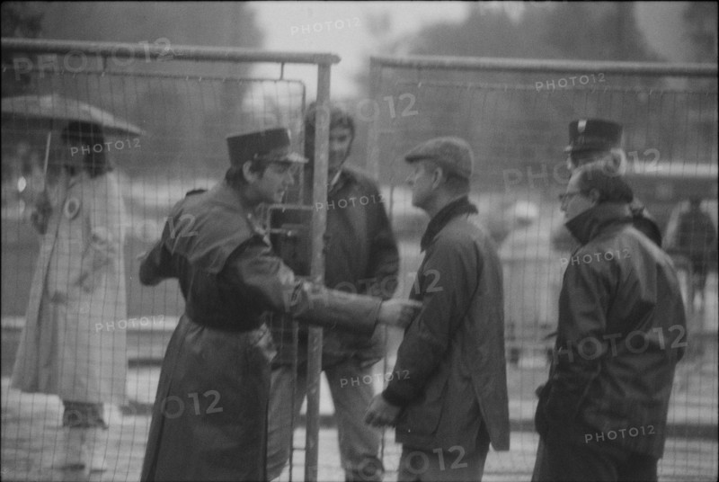 Employees of Swiss security company Securitas check Prince Philip, Zug 1981.