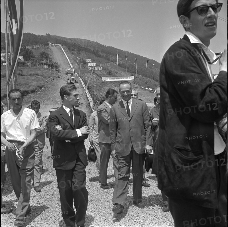 Enrico Mattei, official start of building of the central european pipeline; 1961.