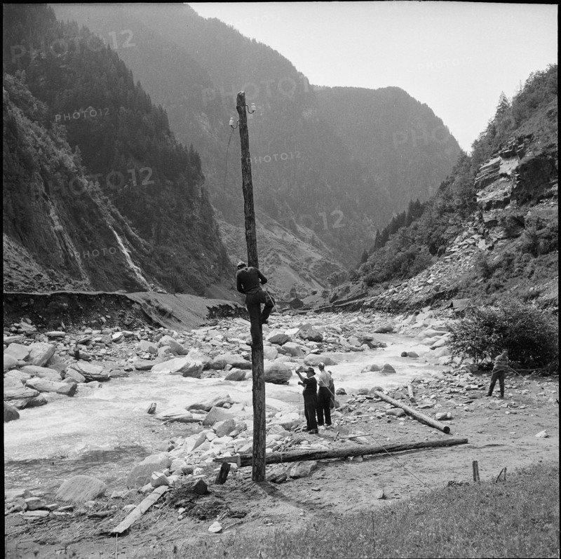 Flood in the Calanca Valley, 1951.