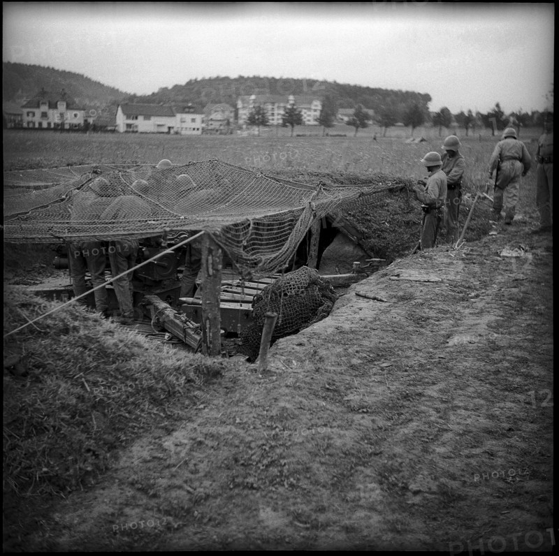 Camouflaged anti aircraft defence fort, Switzerland 1940.
