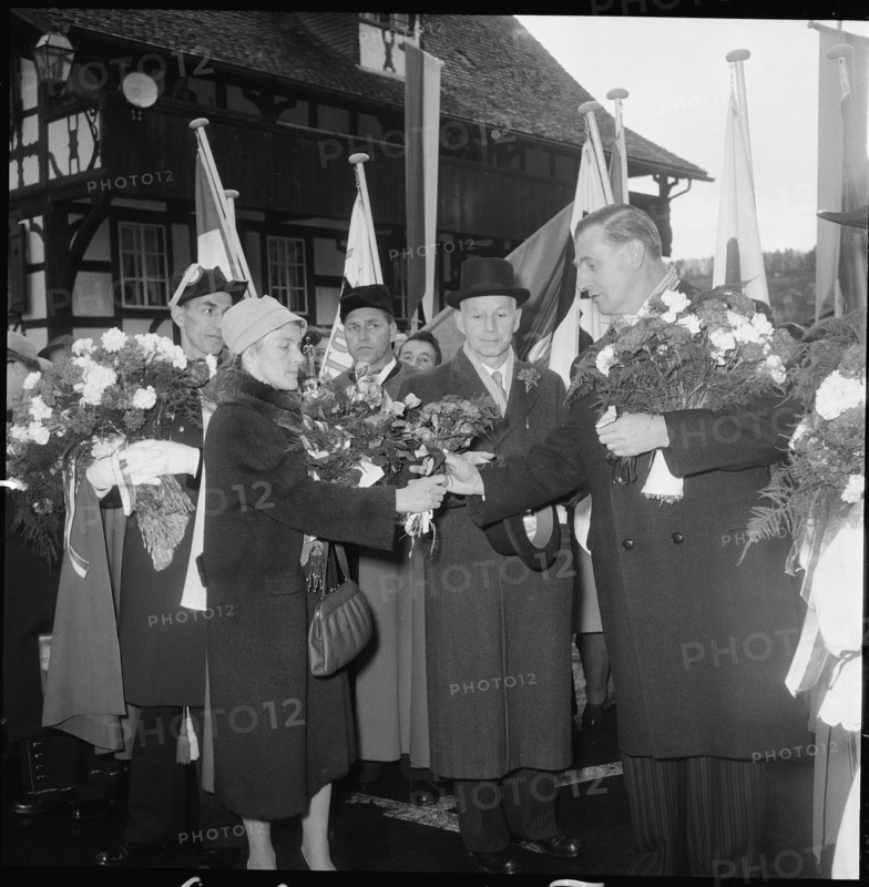 Sachseln, reception in honour of Ludwig von Moos, new elected federal councillor; 1959.