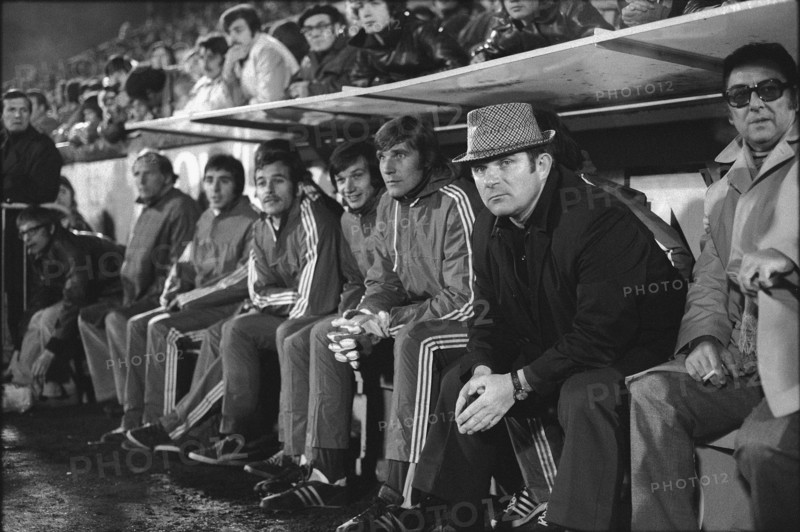 International match Switzerland - Belgium 1974: Coach Rene Hüssy.