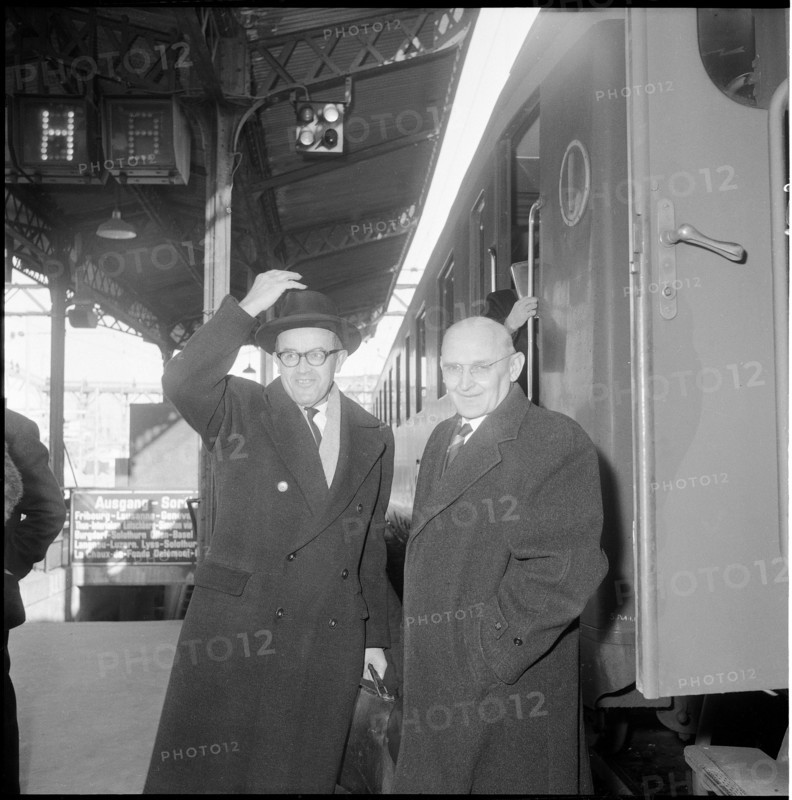 Federal Councillors Max Petitpierre, Thomas Holenstein; 1959.