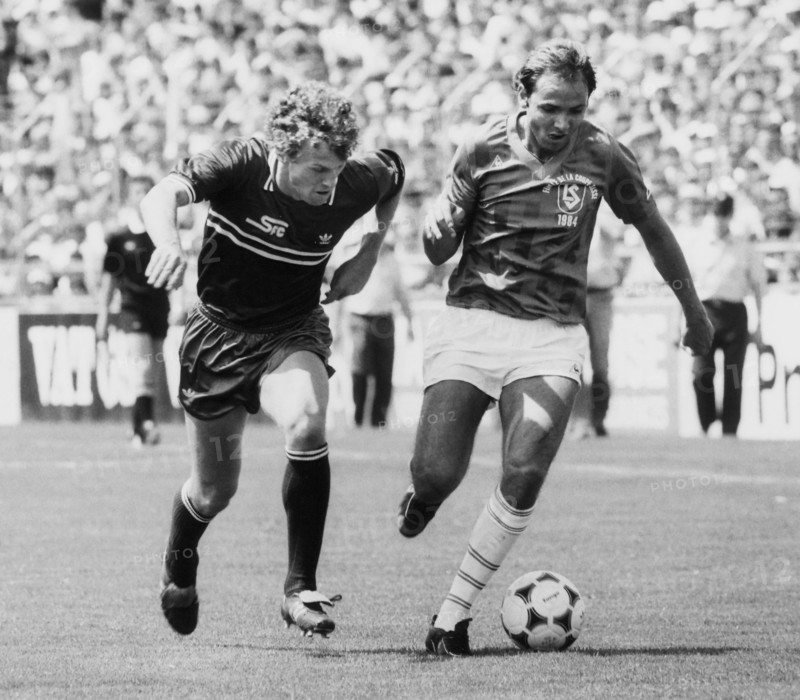 Cup final 1984: Servette Genf - Lausanne-Sports; Hasler, Mauron.