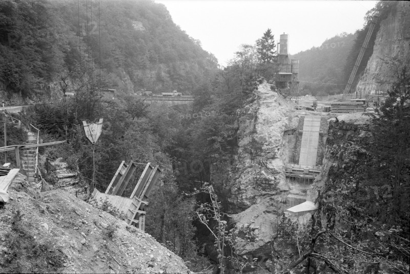 Taubenlochschlucht bridge under construction; 1969.