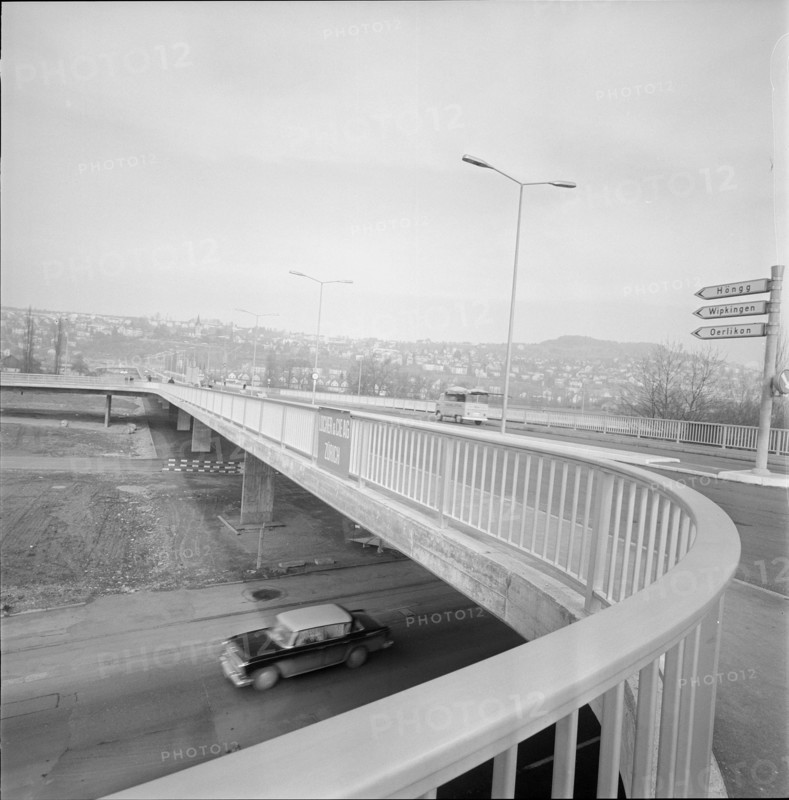 Zurich-Altstetten, new built Europa bridge; 1964.