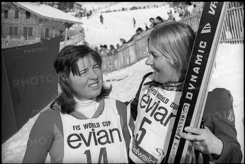Downhill race in Grindelwald 1974: Nadig and Nelson.