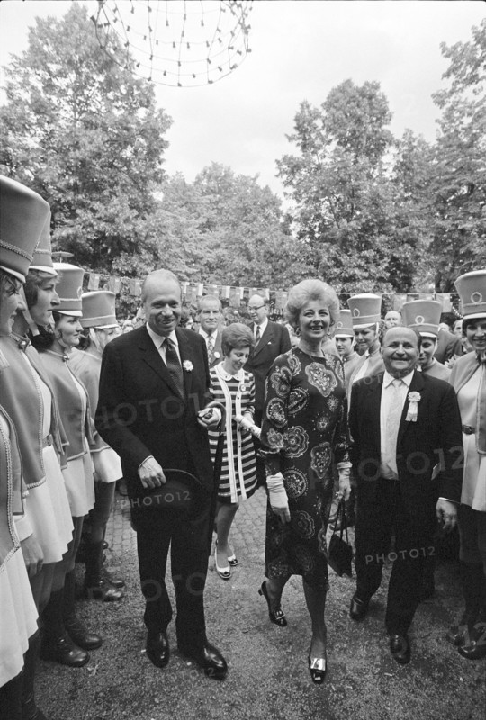 Prince Franz Josef and Gina of Liechtenstein at the Zurich city party, 1971.