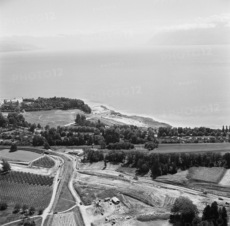 Autobahn Lausanne-Genf near Morges , 1962.