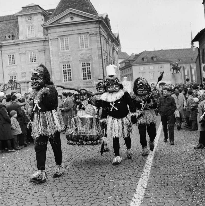 Carnival parade in Zurich, 1960.