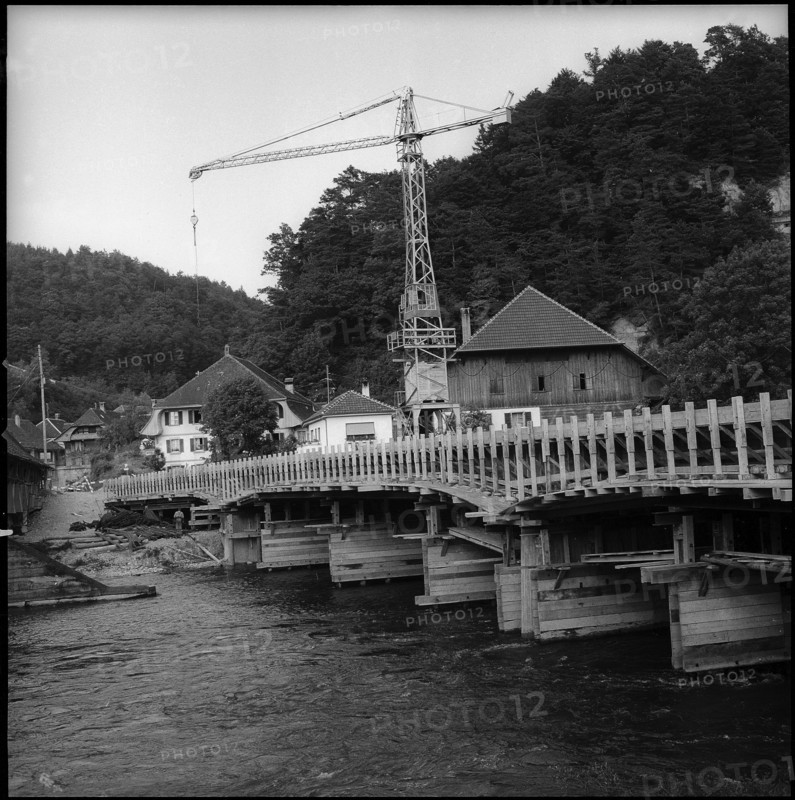 Gümmenen, bridge under construction; 1959.