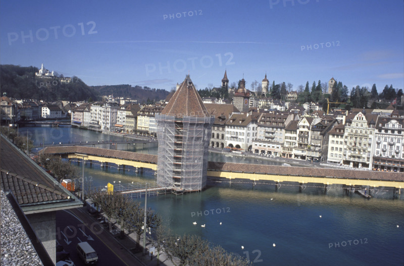 Rebuilding of the Chapel Bridge 1994.