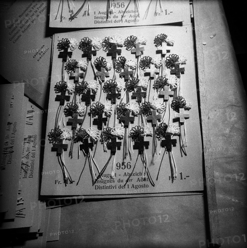 Badges for the Swiss National Holiday, 1956.