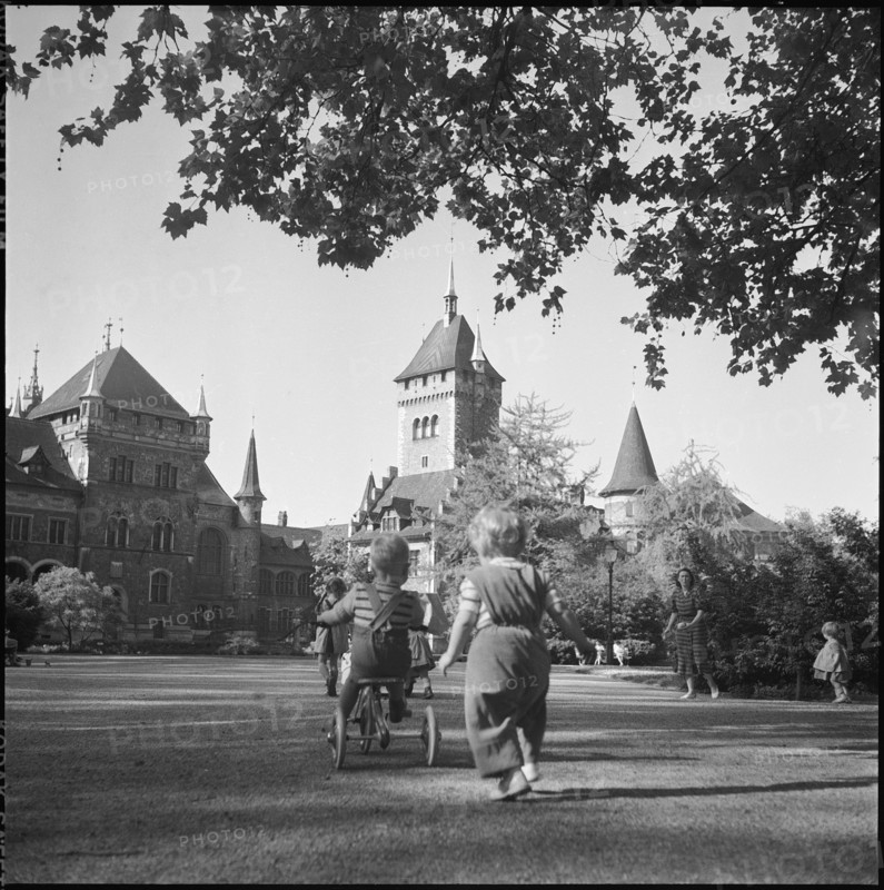 Zurich Platzpromenade at Landesmuseum 1954.