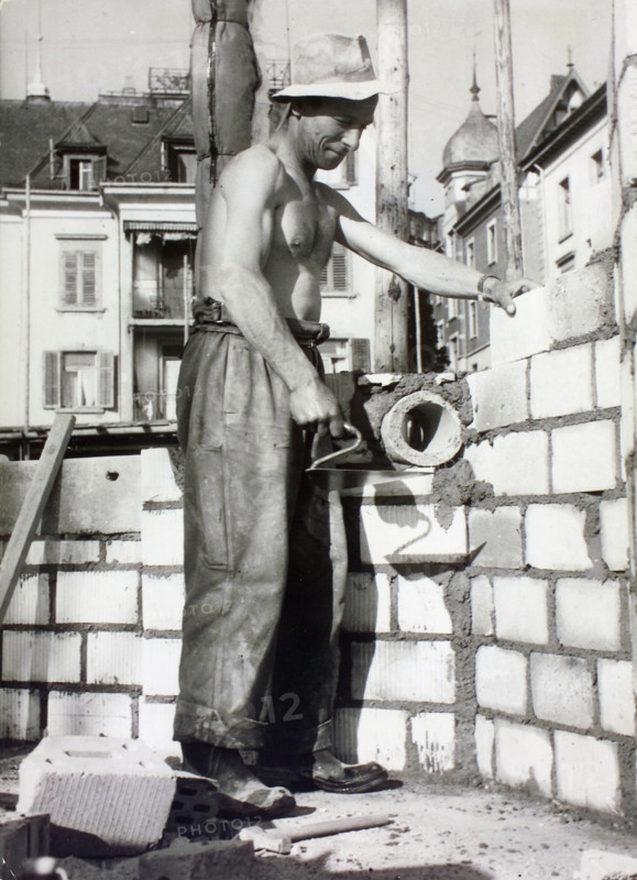 Bricklayer at Work, Zurich 1953.