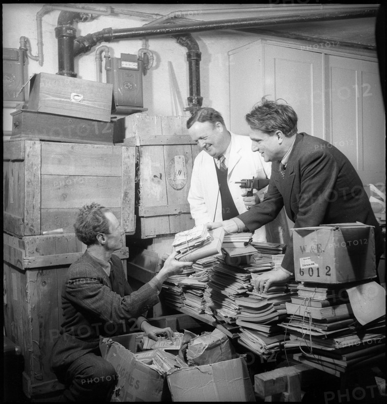 WW 2: collecting items for german theaters, theatres, 1946.