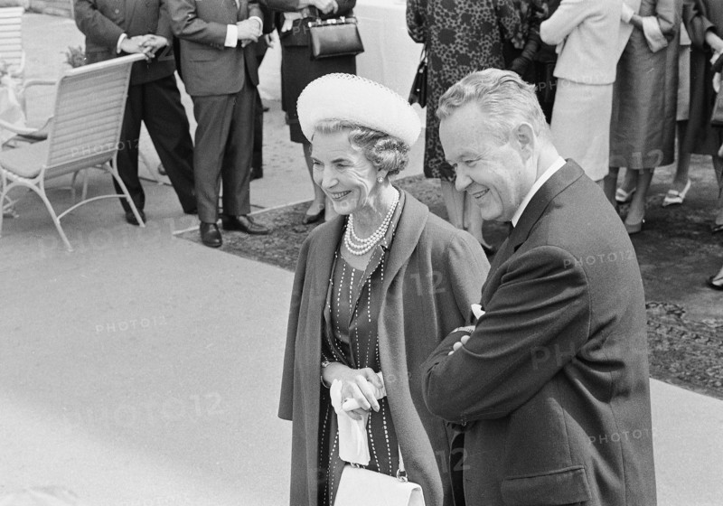 Queen Ingrid of Denmark and federal councillor Hans Schaffner, 1965.