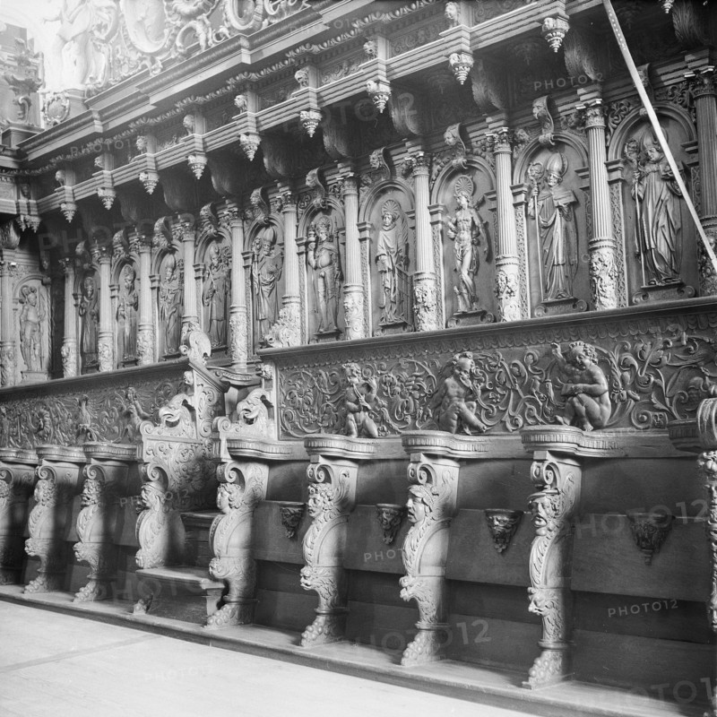 Choir stalls at the monastery Wettingen 1954.