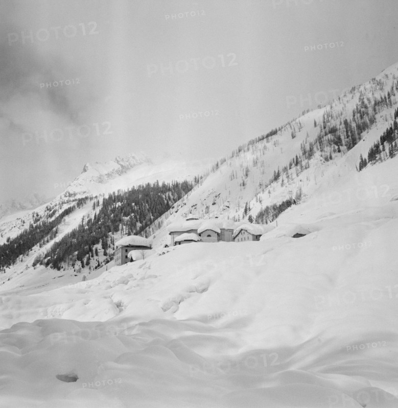 Village Villa in the Bedretto valley,  snow covered; 1951.