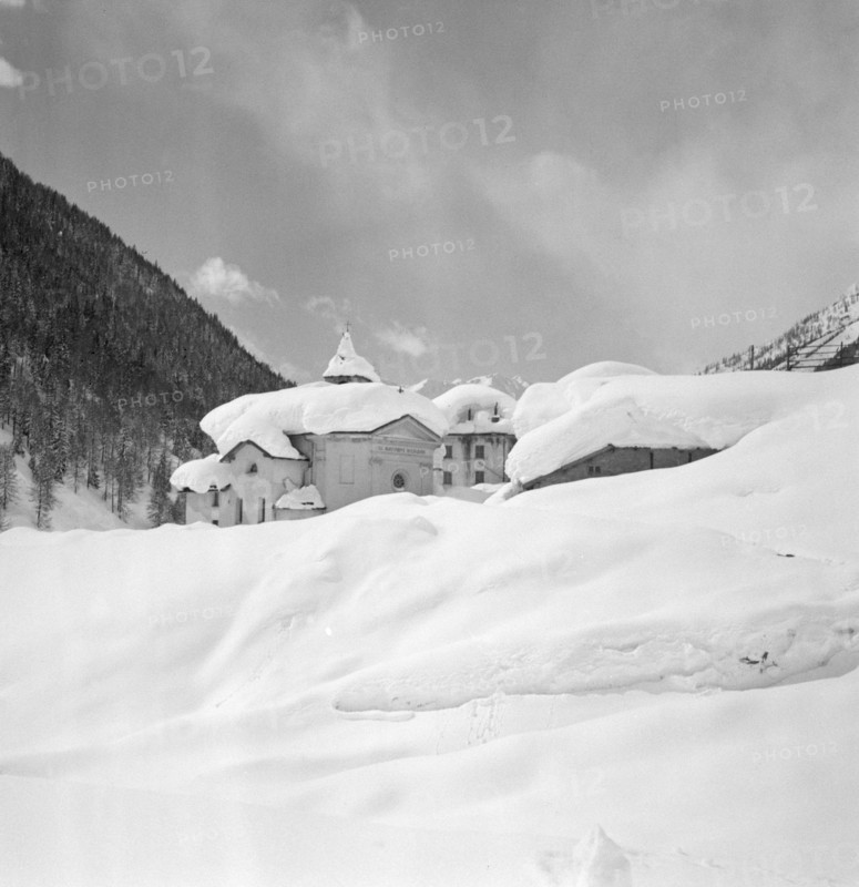 Village Villa in the Bedretto valley,  snow covered; 1951.