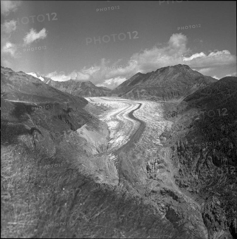 Aletsch Glacier, circa in 1950.