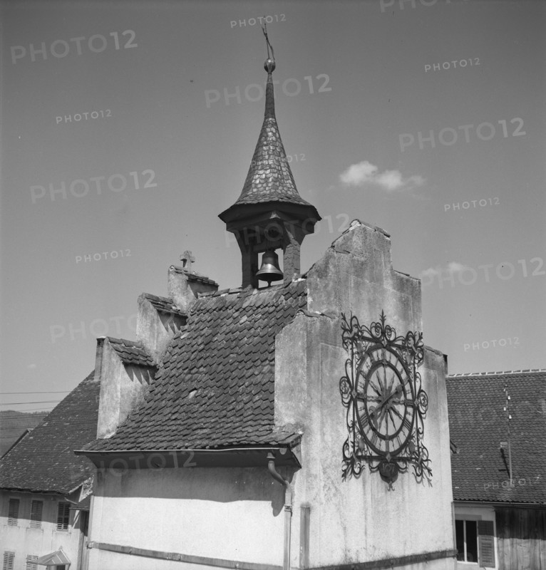 Tour de l'Horloge tower in Courrendlin; 1943.