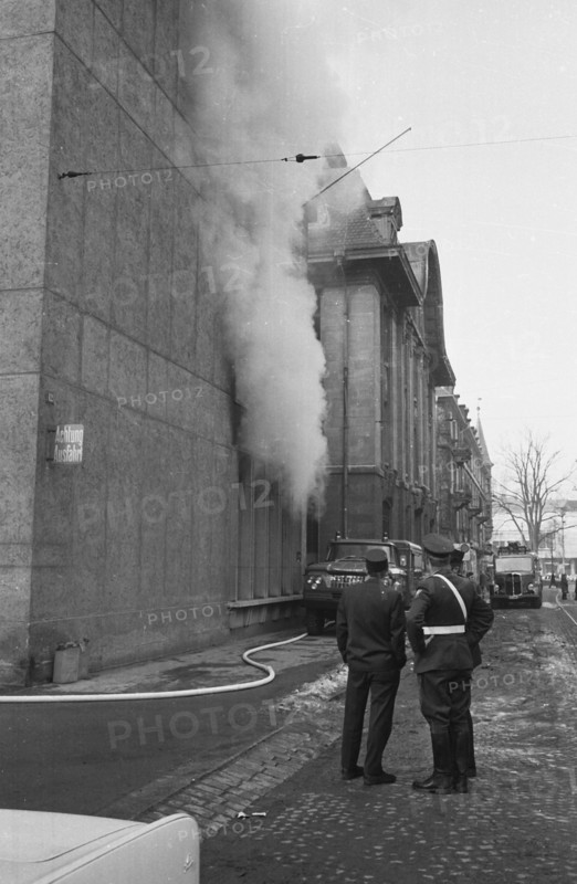 Fire at the phone switchboard Zurich Hottingen 1969.
