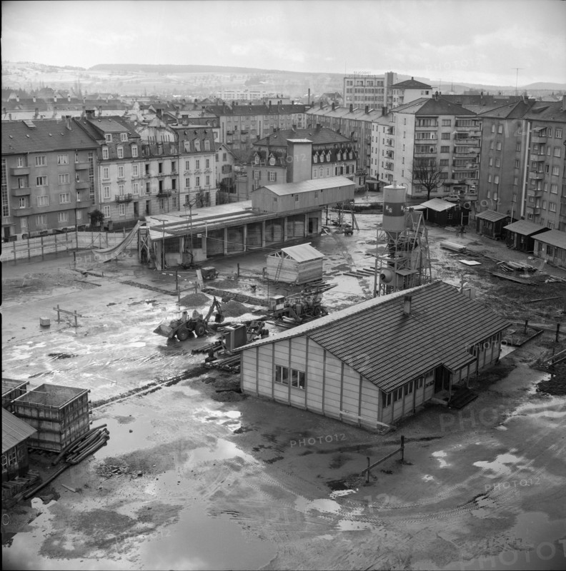 Bienne, building site of the congress hall; 1961.